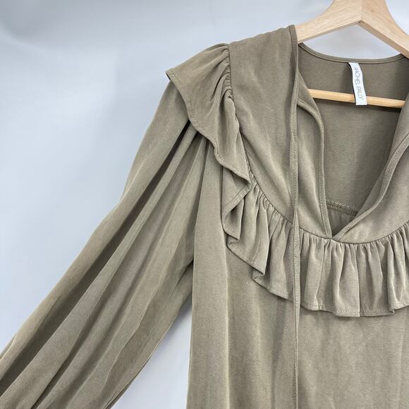 Rachel Pally | Olive Green Boho Peasant Cottagecore Frannie Top M - Picture 5 of 9